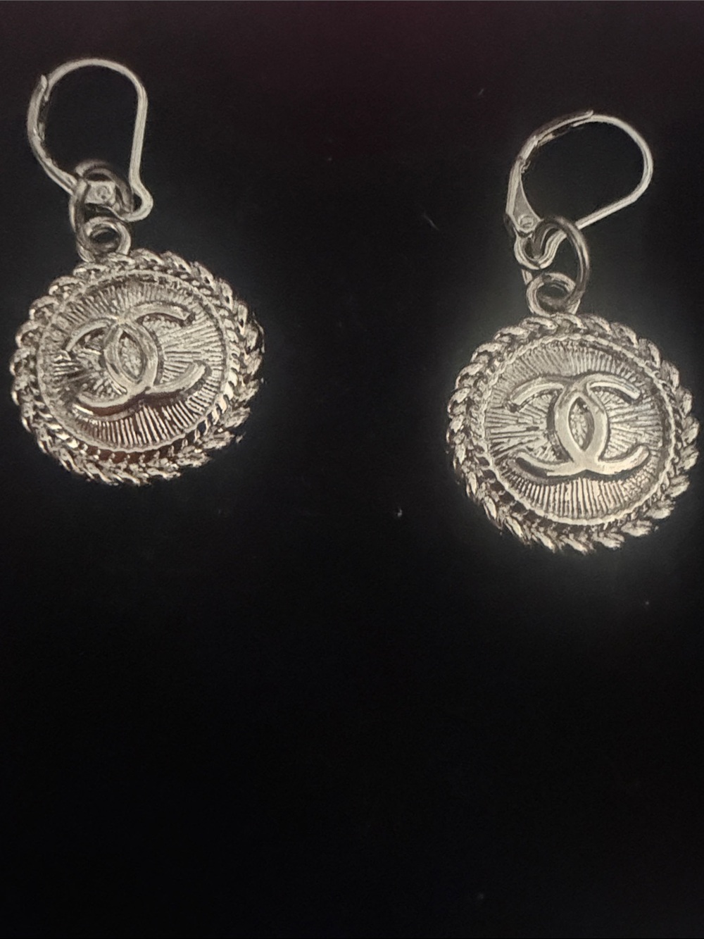 Handmade zipper pull -silver tone  Coin Drop Earrings - Picture 2 of 2